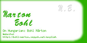 marton bohl business card