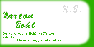 marton bohl business card